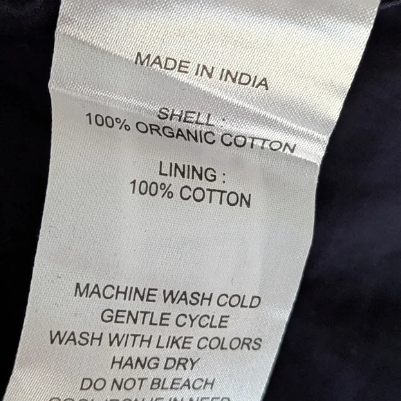 Quince Organic Cotton Navy Sleeveless Maxi Dress Smocked Back Sz L NWT - Picture 7 of 11